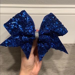 Blue sequin All star cheer bow